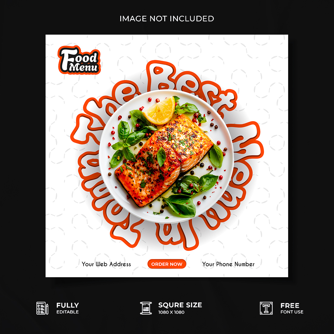 Restaurant food social media poster design cover image.