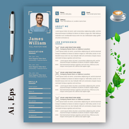 Clean and Professional Resume Layout cover image.