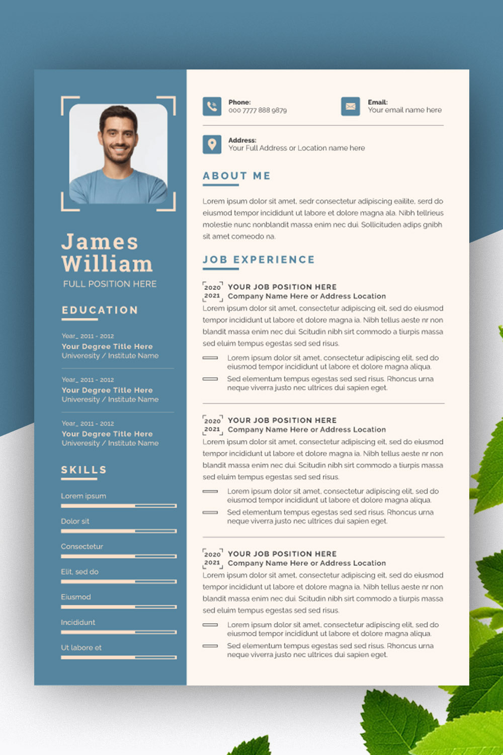 Clean and Professional Resume Layout pinterest preview image.