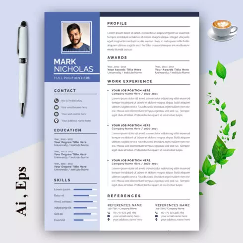 Modern Resume Template cover image.