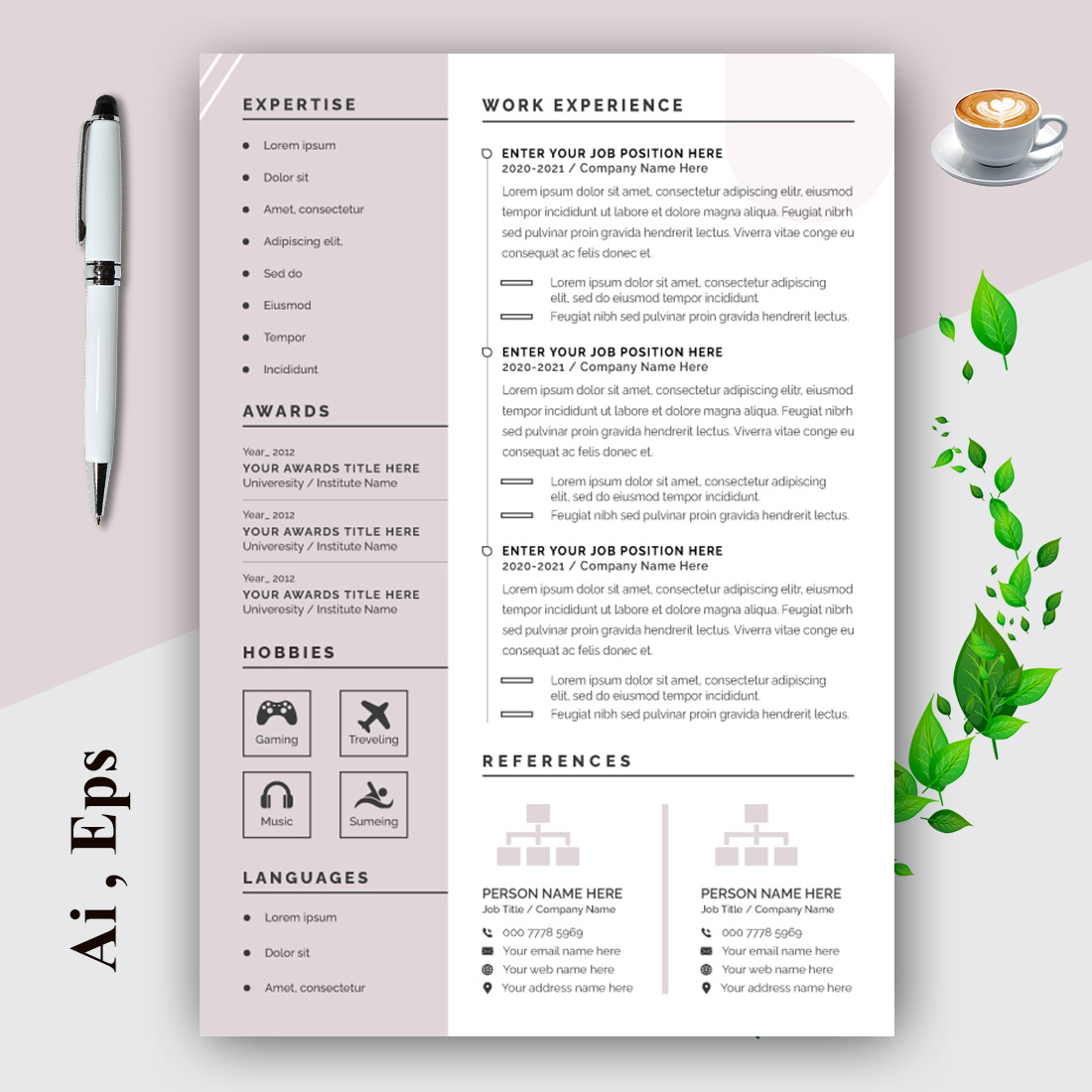Professional Resume Layout preview image.