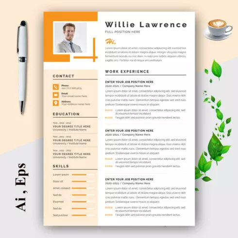 Yellow Creative Resume Layout cover image.