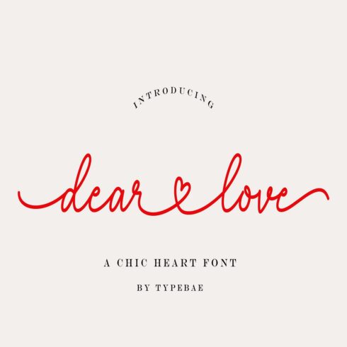 Dear Love - Chic Wedding Heart Font cover image.