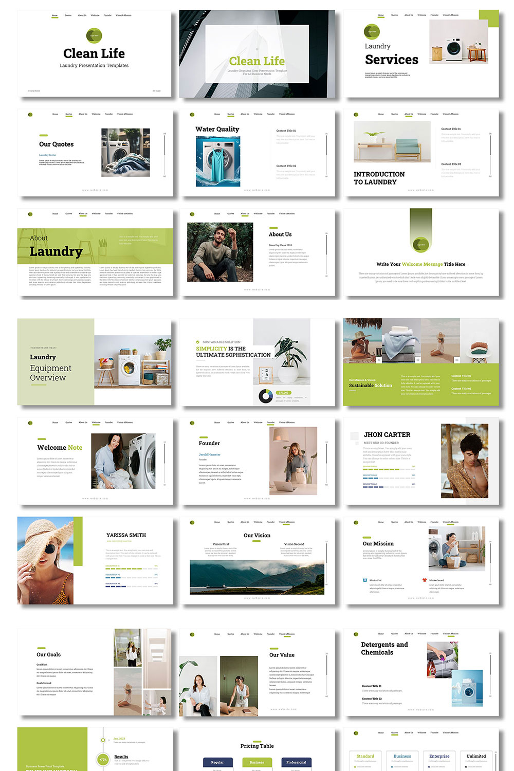Laundry PowerPoint Presentation Templates pinterest preview image.