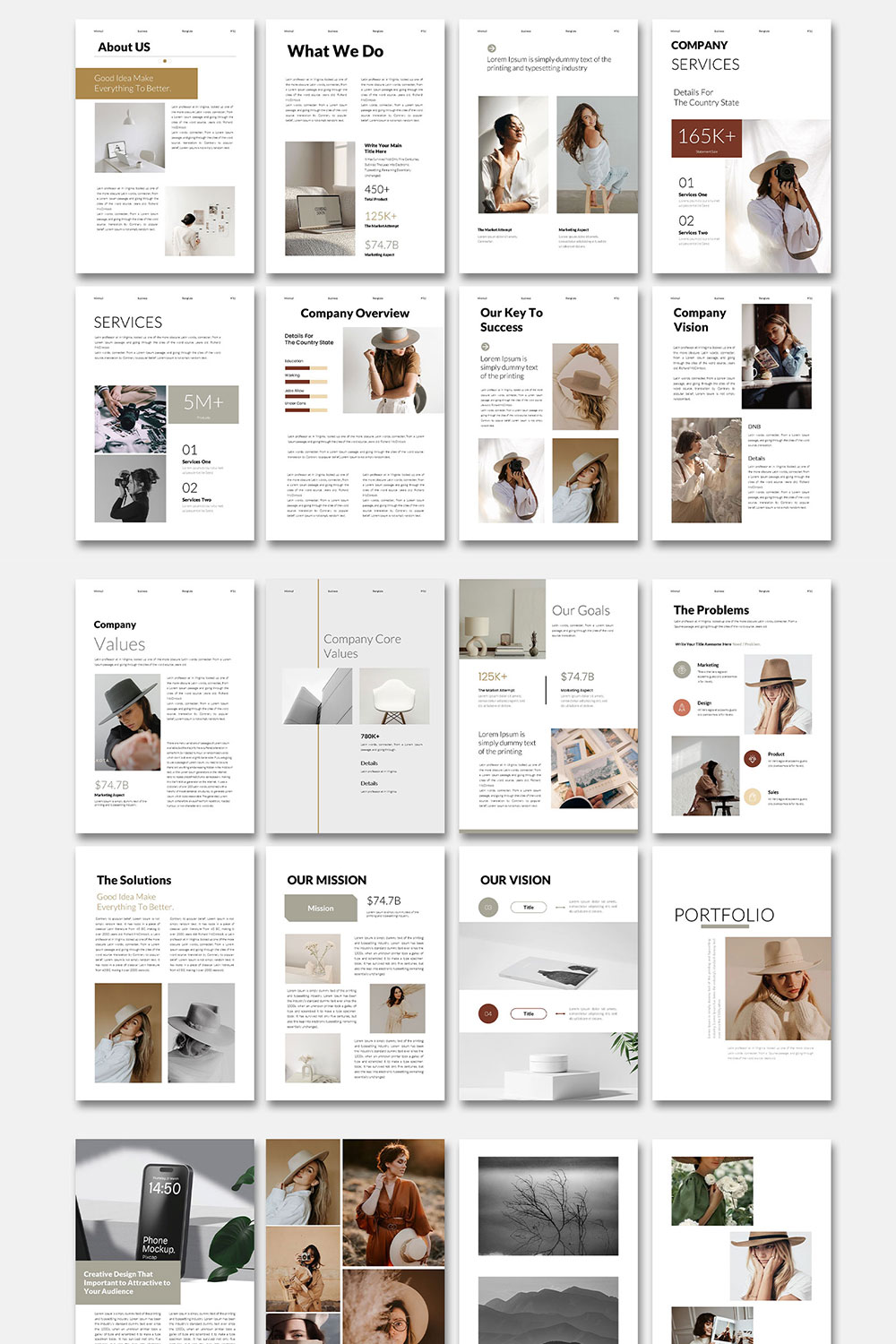 Minimal Magazine Business Keynote Template pinterest preview image.