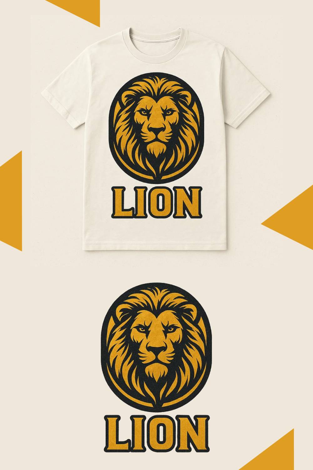 Lion T-Shirt & Logo Design pinterest preview image.