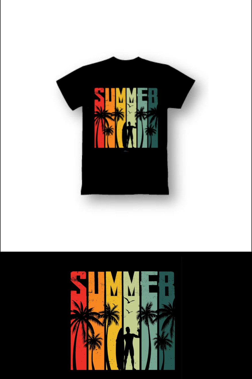 Summer T-shirt Design pinterest preview image.