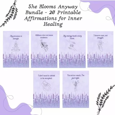 The Sacred Self Bundle – 20 Printable Feminine Energy Quotes cover image.