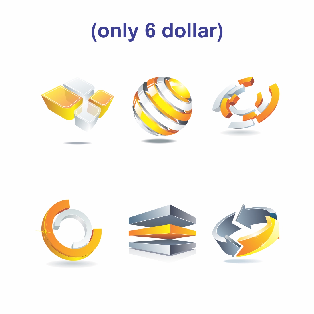 Digital 3D 6Logos Pack preview image.