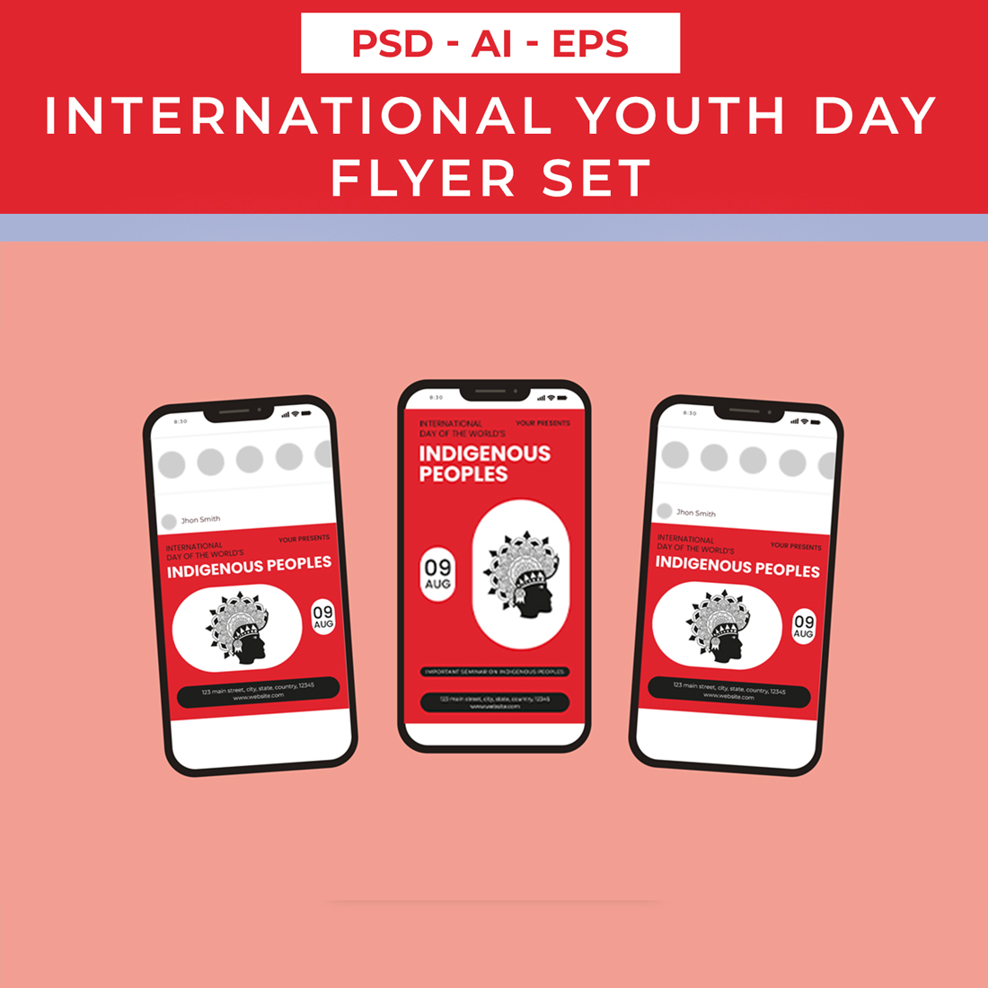 International Day of the World's Indigenous Peoples Flyer Set preview image.