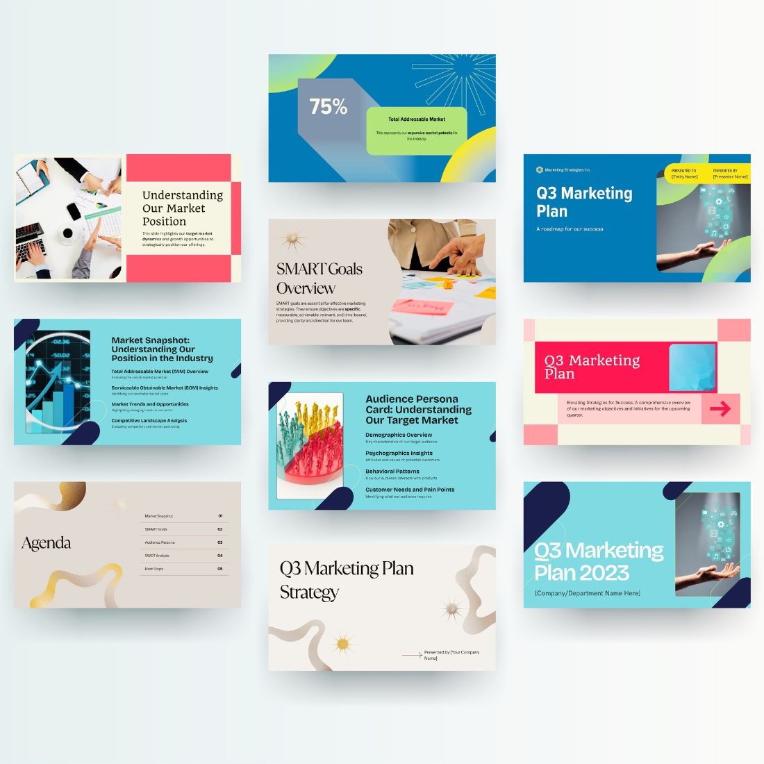 The Ultimate Marketing Mastery Bundle: 55+ PowerPoint Slides for Powerful Presentations preview image.