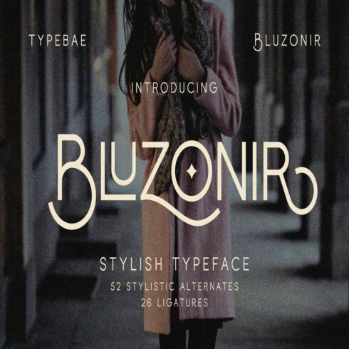 Bluzonir - Stylish Sans Serif Font cover image.