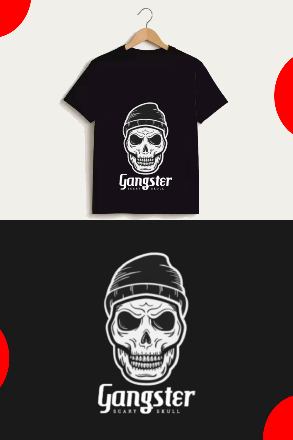 Gangster T-Shirt Designs pinterest preview image.