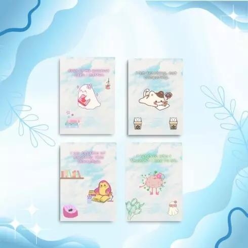 Anxiety Relief Affirmation Bundle for Students – 12 Printable Cards cover image.