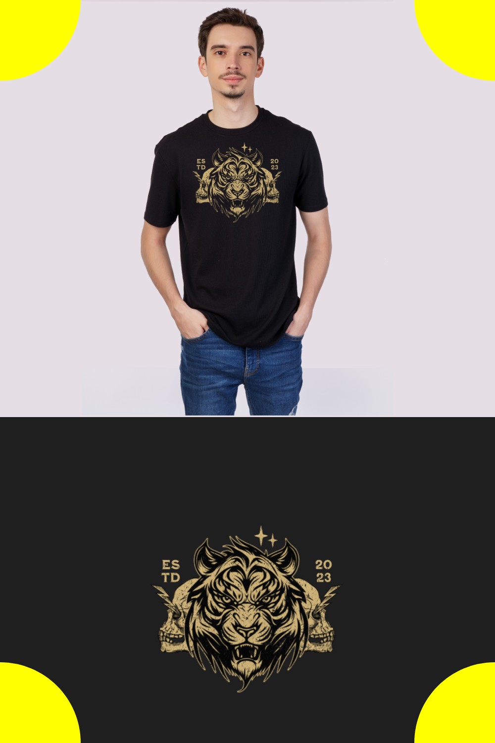 WILDNESS AND STRENGTH T-Shirt & Logo Design pinterest preview image.