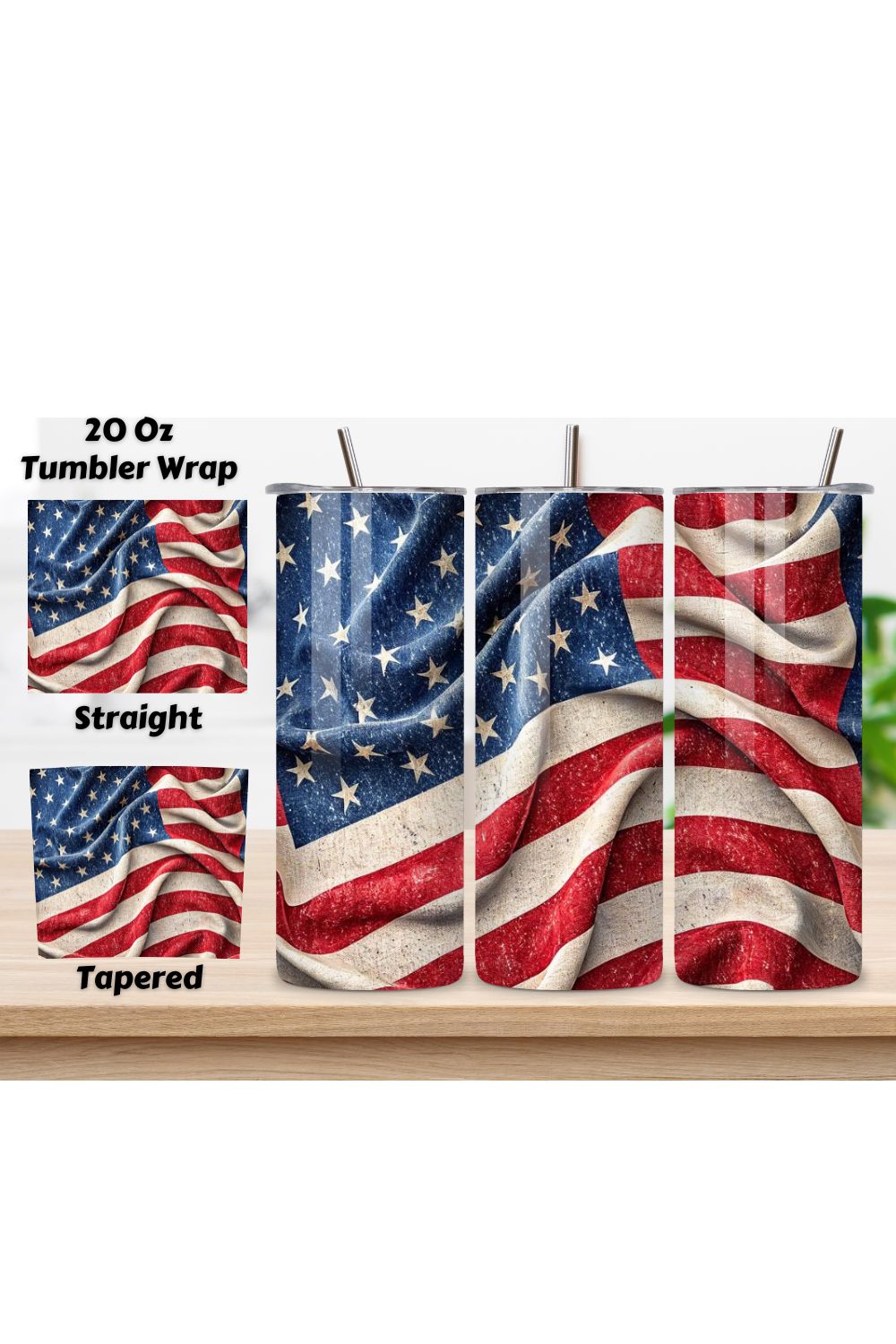 4th Of July Patriotic Eagle Seamless Tumbler Wrap - 3D Majestic Bird with Flag, 3D Floral Patriotic Tumbler Wrap, 20oz Skinny Sublimation Design, American Flag Floral Art, Independence Day Tumbler Wrap, Fourth of July Floral Gift, USA Patriotic Flower Wrap pinterest preview image.