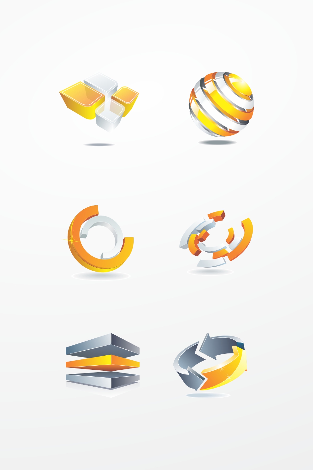 Digital 3D 6Logos Pack pinterest preview image.
