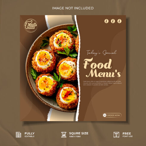 Restaurant food menu promotional web media template cover image.