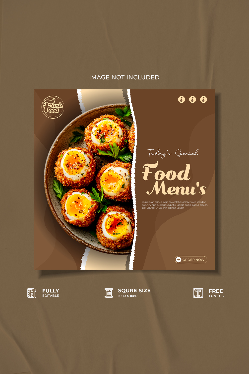 Restaurant food menu promotional web media template pinterest preview image.