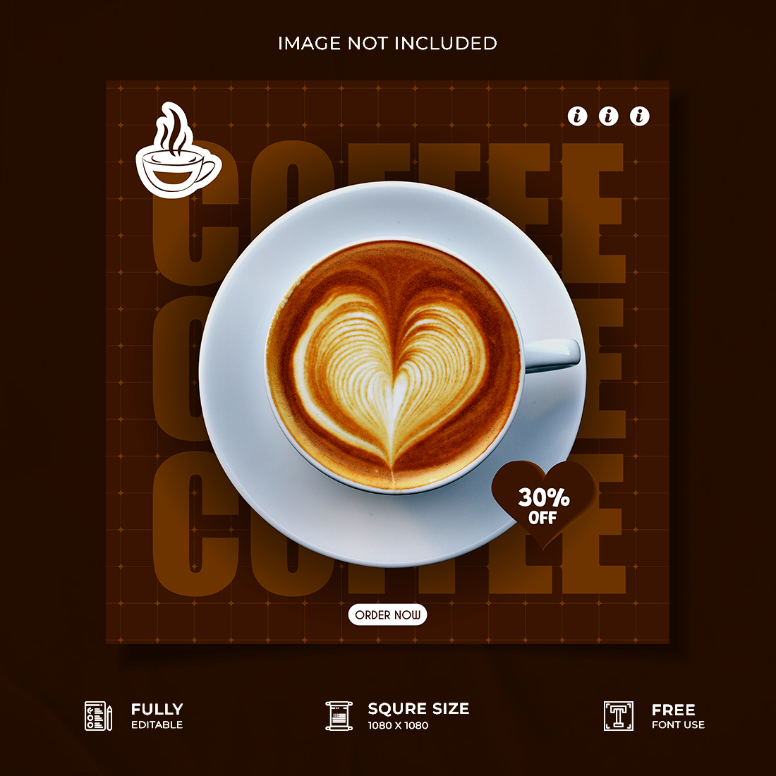 Coffee shop advertisement social media poster design cover image.