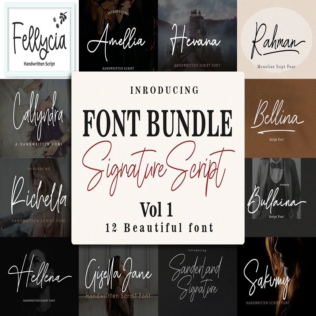 37 font bundle handwritten signature script vol 1 906