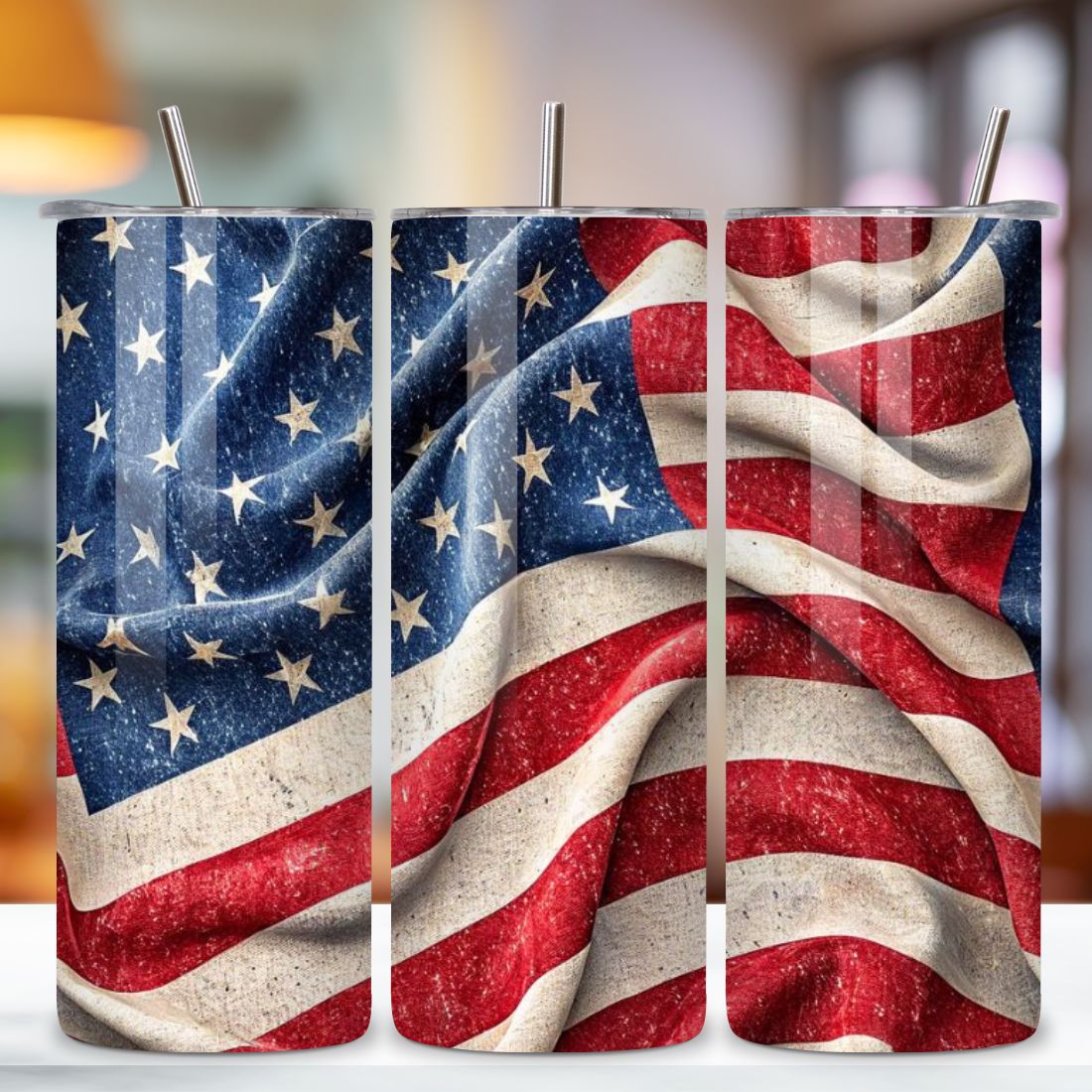 4th Of July Patriotic Eagle Seamless Tumbler Wrap - 3D Majestic Bird with Flag, 3D Floral Patriotic Tumbler Wrap, 20oz Skinny Sublimation Design, American Flag Floral Art, Independence Day Tumbler Wrap, Fourth of July Floral Gift, USA Patriotic Flower Wrap preview image.