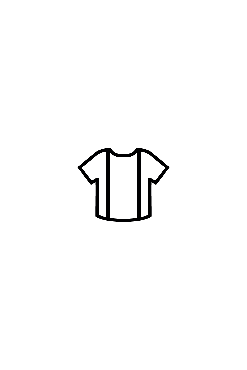 T-shirt vector icon with thick line style pinterest preview image.