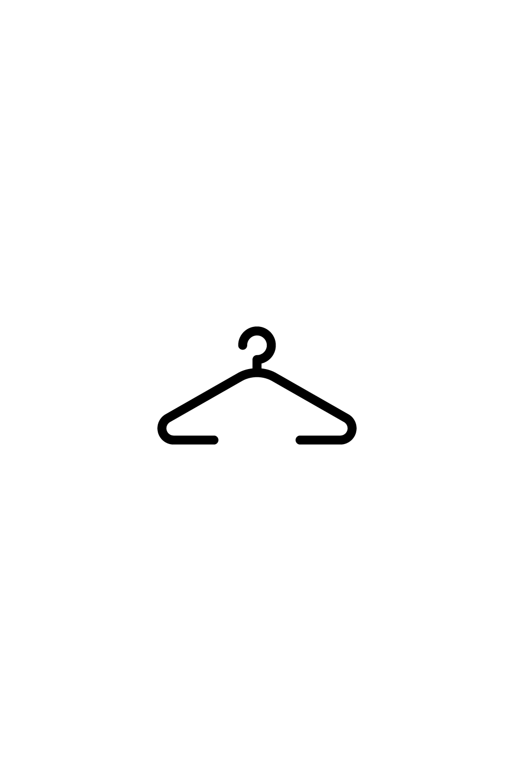 Shirt hanger vector icon in thick line style pinterest preview image.
