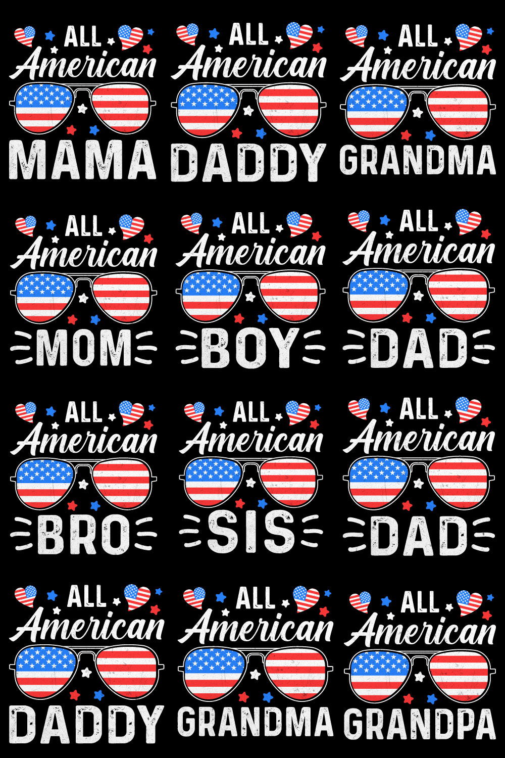 10 All American 4th of July Family T Shirt Bundle 1 pinterest preview image.