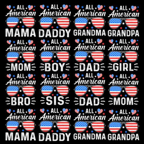 10 All American 4th of July Family T Shirt Bundle 1 cover image.