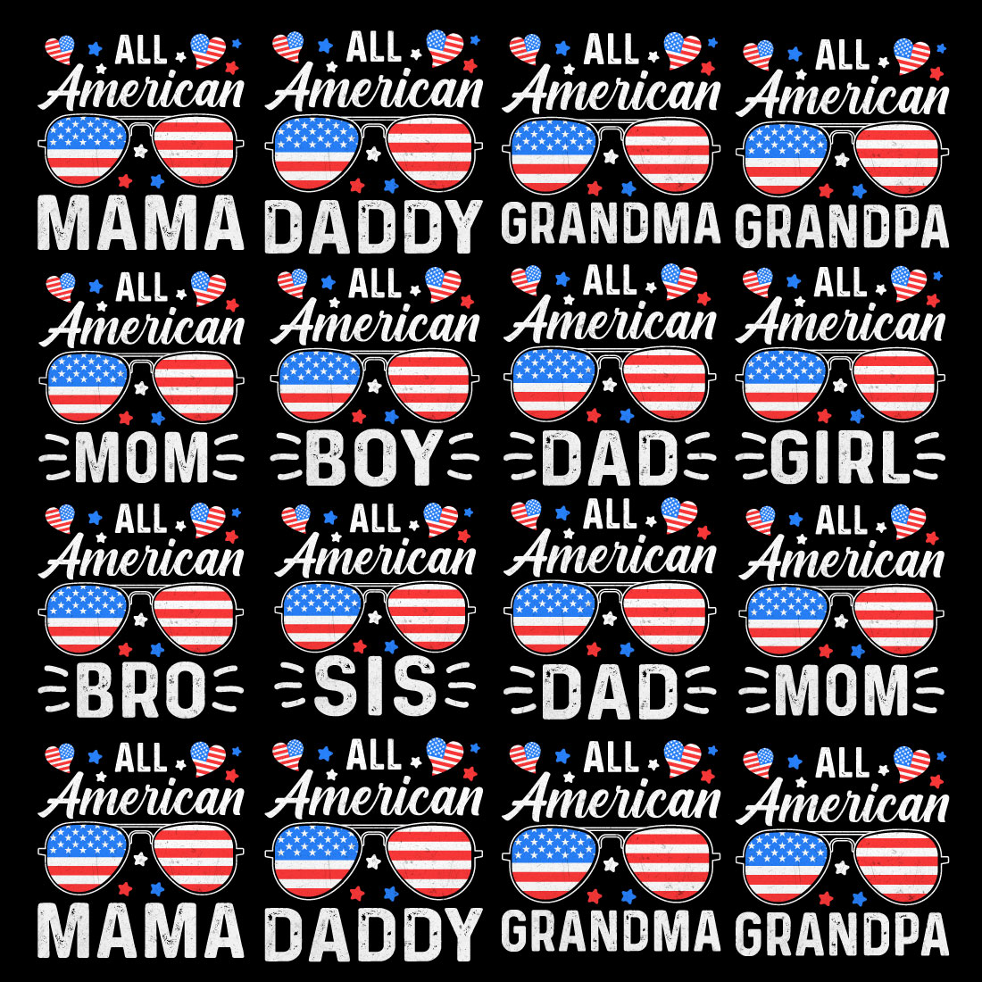 10 All American 4th of July Family T Shirt Bundle 1 cover image.