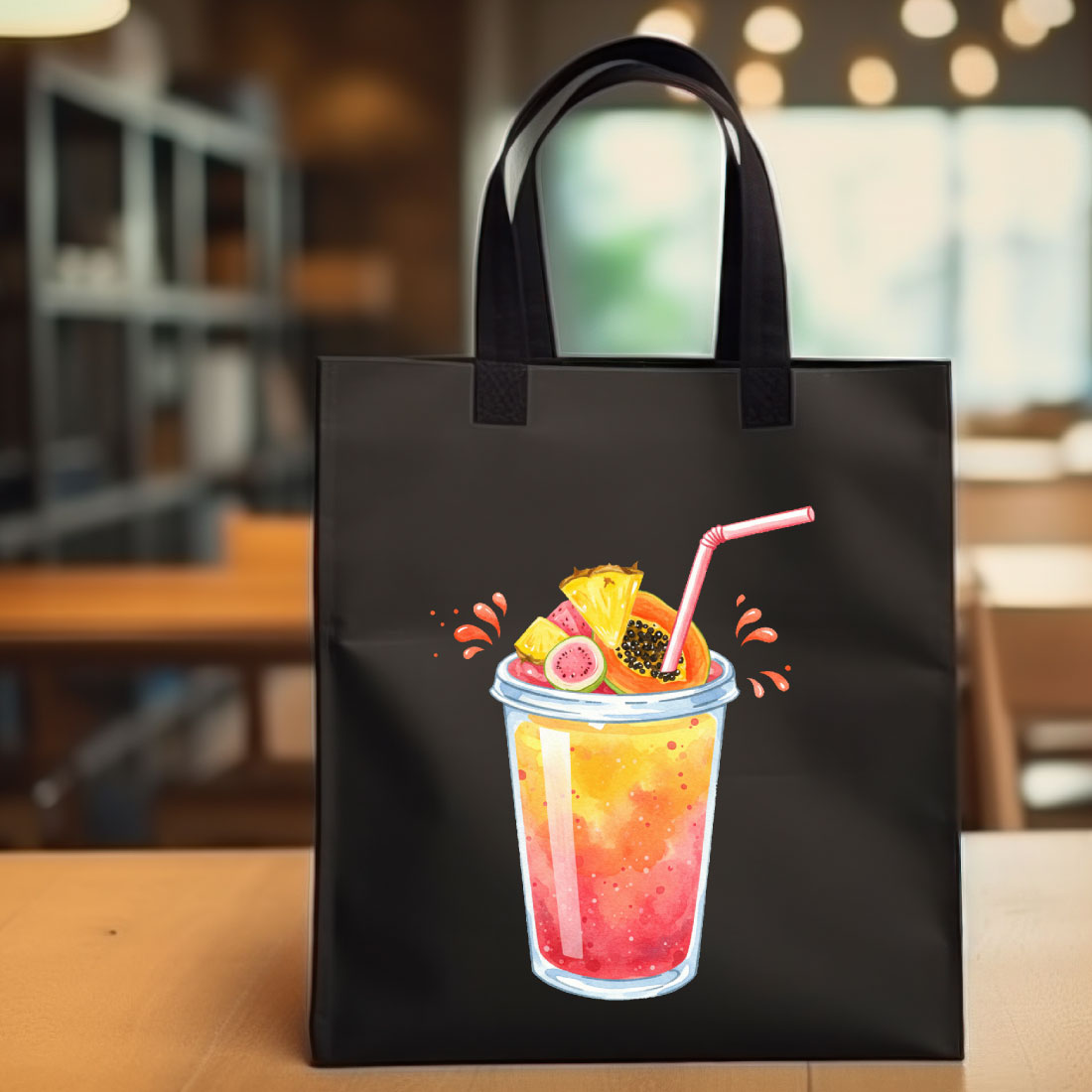 15+ Summer Tropical Smoothie Cup Clipart PNG | High-Res Sublimation Graphics preview image.