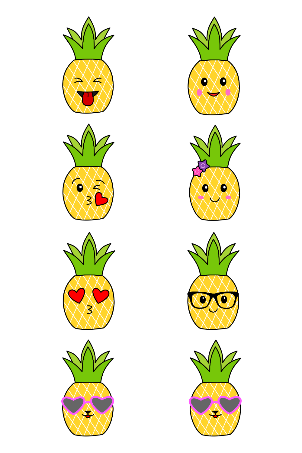 Cute Pineapples Clipart pinterest preview image.
