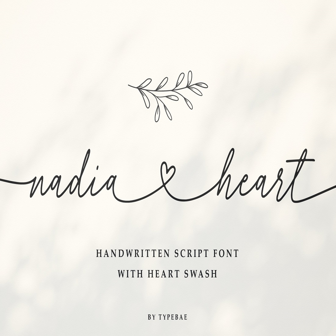 Nadia Heart Script Font with Swash cover image.