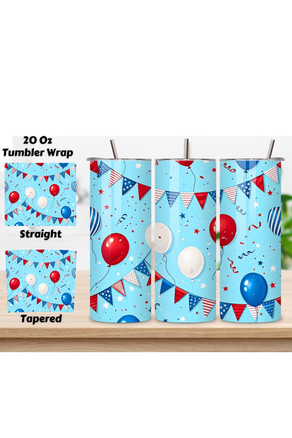 4th Of July Grill Party Seamless Tumbler Wrap - 3D BBQ with Patriotic Accents, 3D Floral Patriotic Tumbler Wrap, 20oz Skinny Sublimation Design, American Flag Floral Art, Independence Day Tumbler Wrap, Fourth of July Floral Gift, USA Patriotic Flower Wrap pinterest preview image.