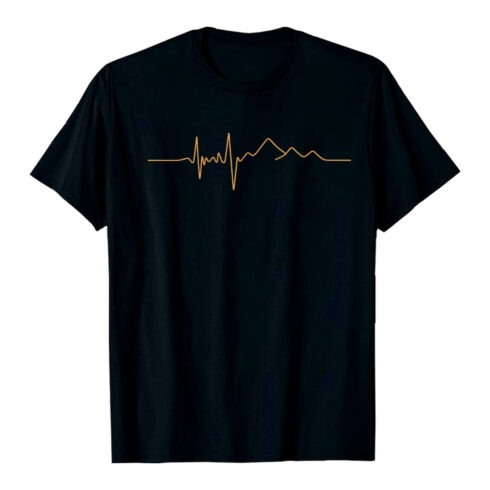 Abstract EKG Heartbeat Line Art: Dark Moody Grunge Texture Background Hiking Camping T shirt PNG File cover image.