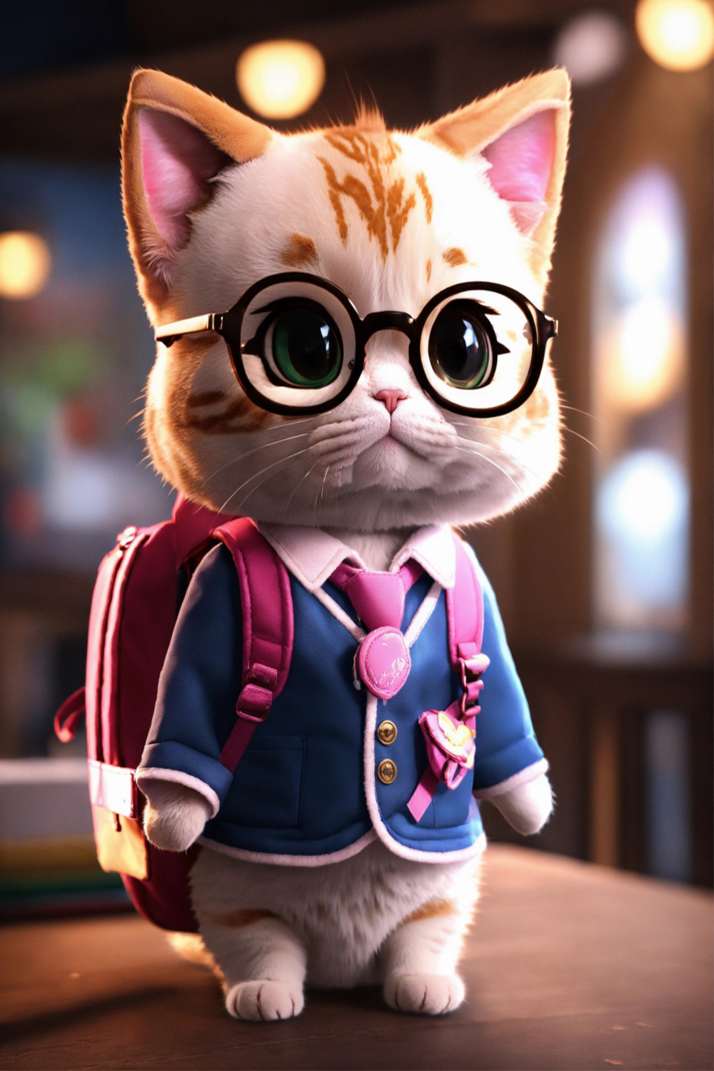 a super cute kitty wearing a sch 614
