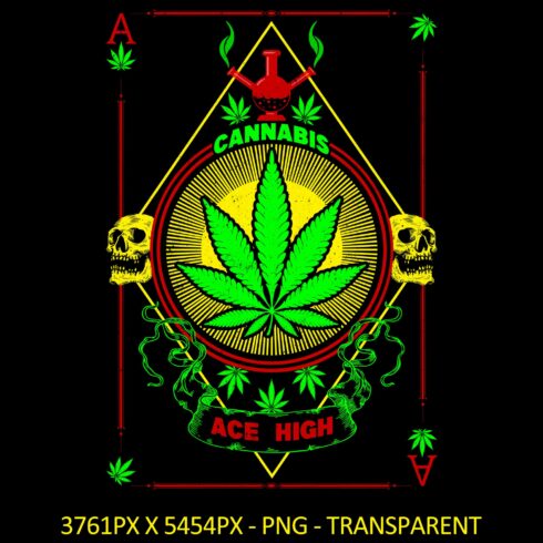 Cannabis Leaf Ace High - Ace Of Spades Playing Card cover image.