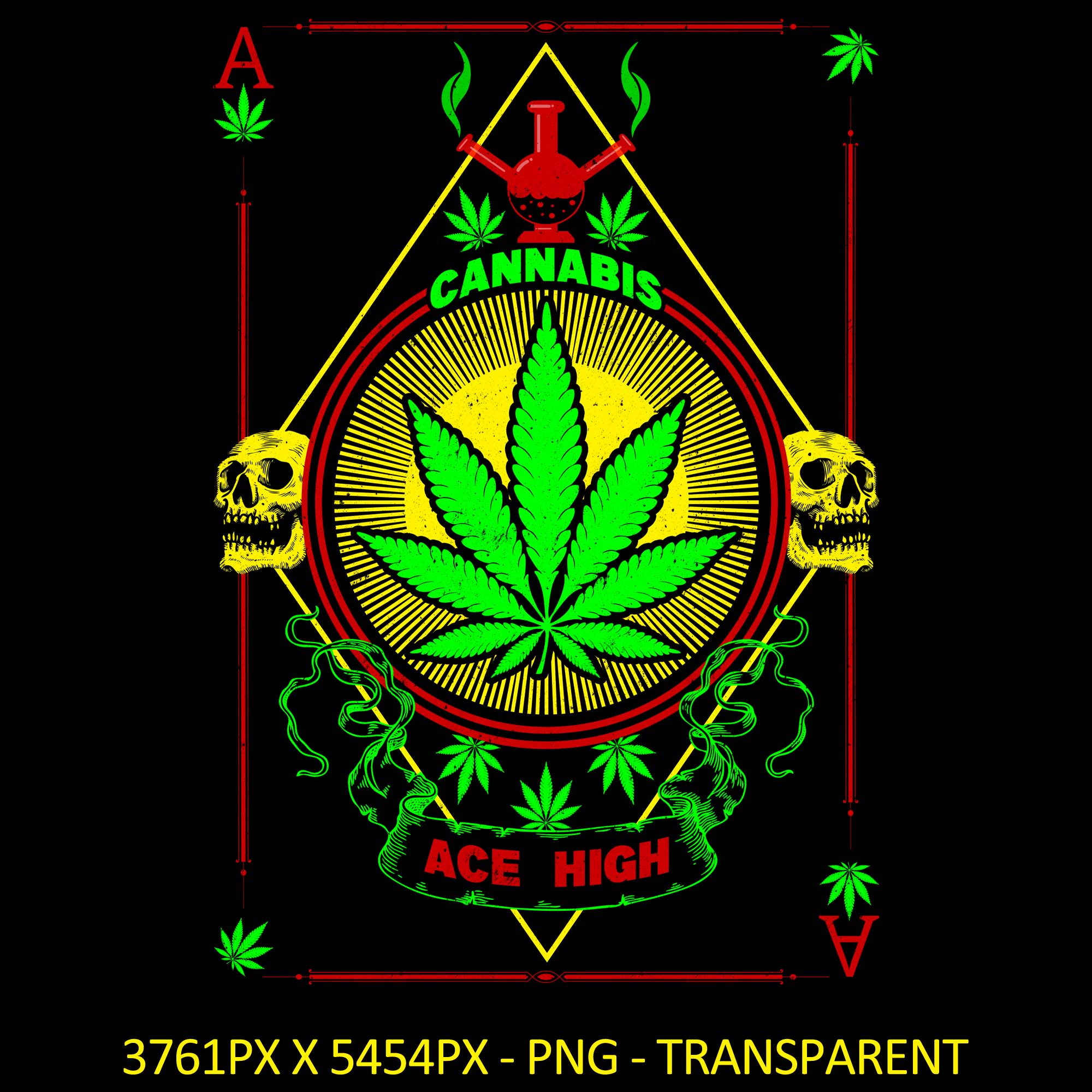 Cannabis Leaf Ace High - Ace Of Spades Playing Card cover image.