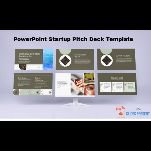 PowerPoint Startup Pitch Deck Template cover image.