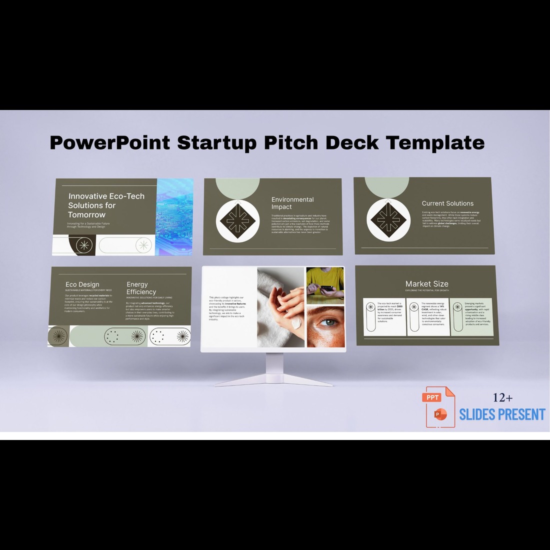 PowerPoint Startup Pitch Deck Template cover image.