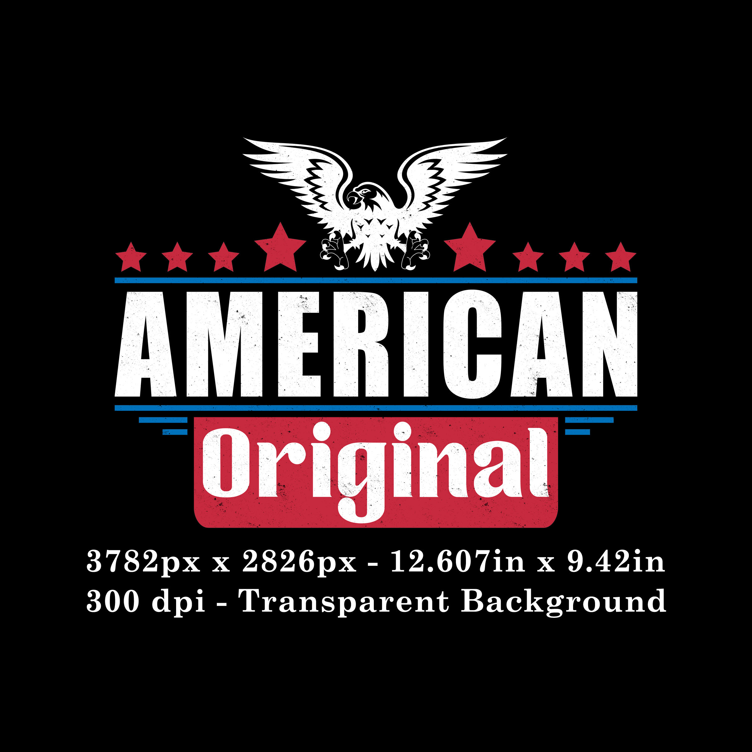 American Original - USA Red White & Blue - 4th Of July Patriotic Eagle Design cover image.