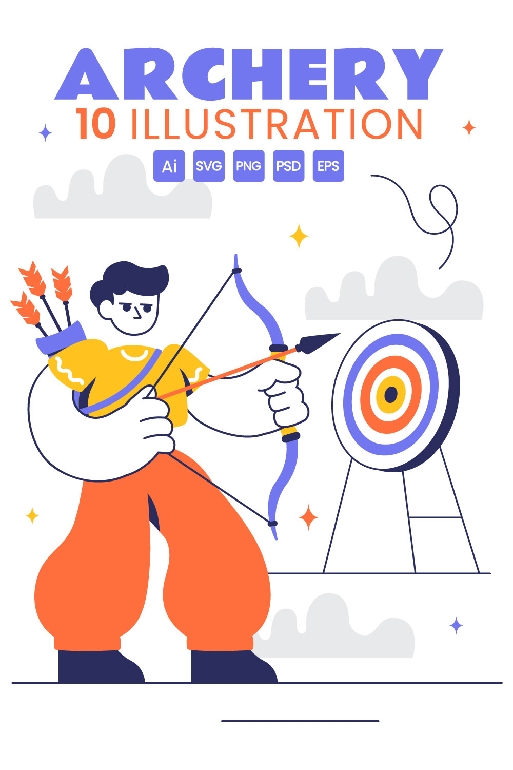 10 Archery Sport Illustration pinterest preview image.