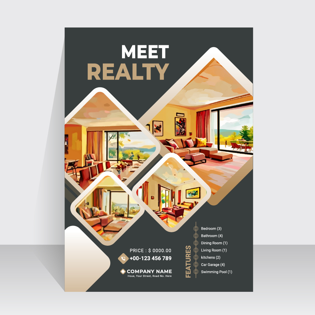 real estate flyer design preview image.
