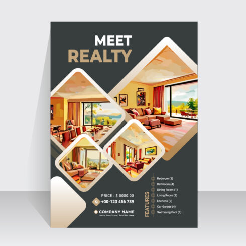 real estate flyer design cover image.