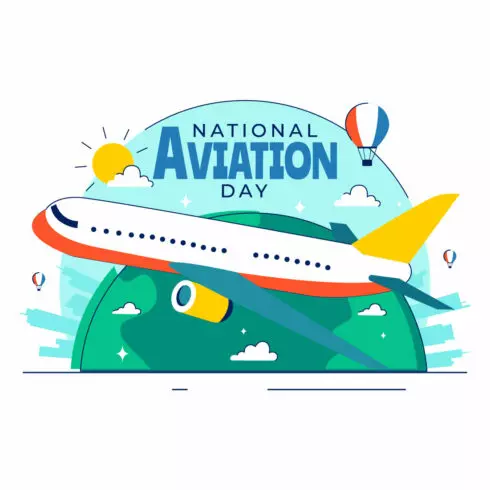 10 National Aviation Day Illustration cover image.