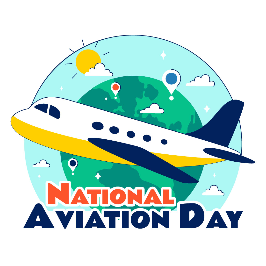 10 National Aviation Day Illustration preview image.