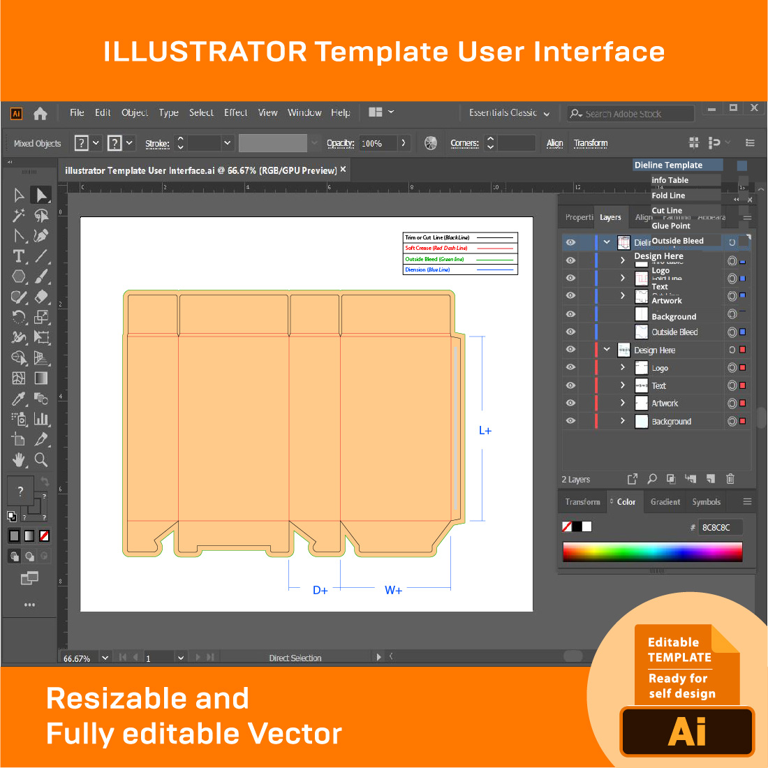 Bundle of 5 Sliding of Pull Out Drawer Boxes Dieline Templates preview image.