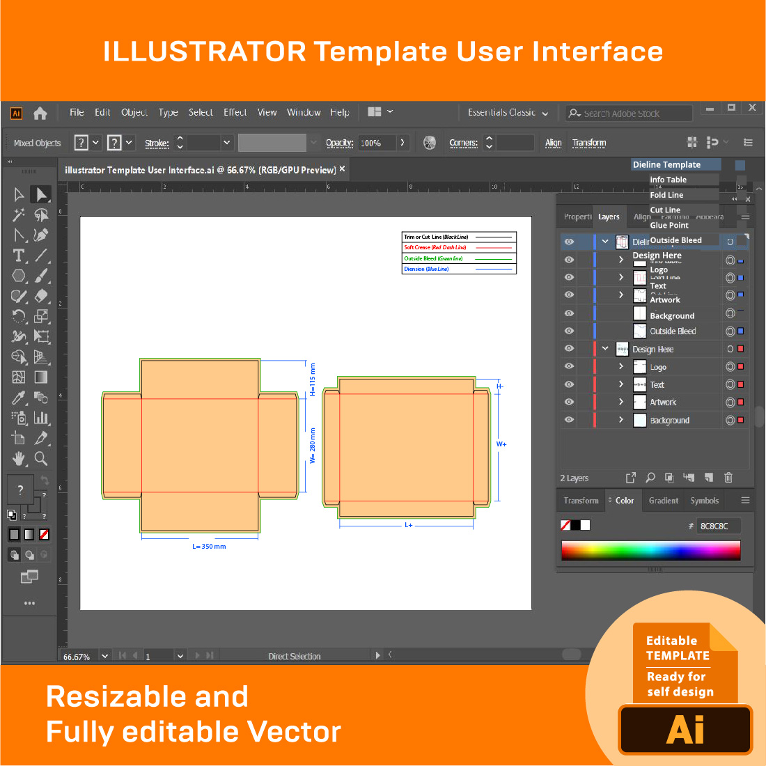 bundle of 5 two lid boxes dieline templates 02 29