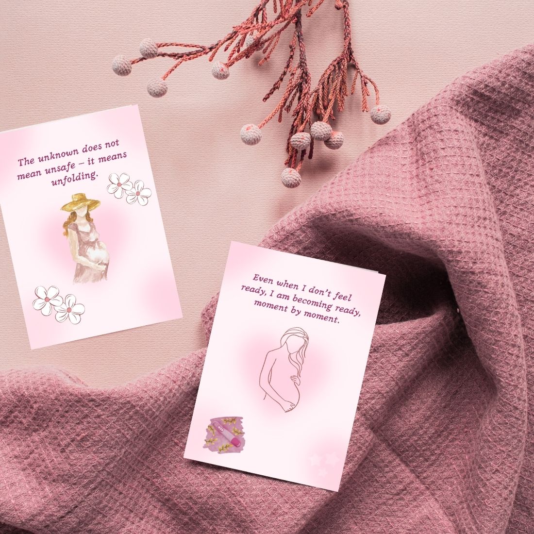 24 Printable Affirmation Card Bundle to Relieve Anxiety During Pregnancy preview image.
